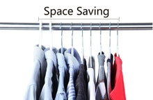 Load image into Gallery viewer, Discover finnhomy heavy duty 50 pack plastic hangers durable clothes hangers with non slip pads space saving easy slide organizer for bedroom closet great for shirts pants scarves strong enough for coat