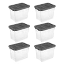 Sterilite 30-Quart Plastic Stackable Storage Bin w/ Latching Lids 6-Pack for $58 + free shipping