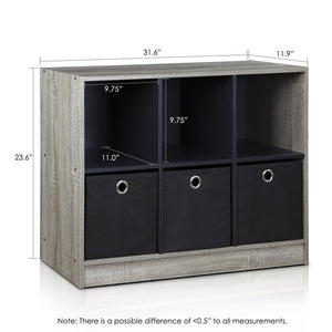 Furinno Bookcase Storage 99940GYW/BK