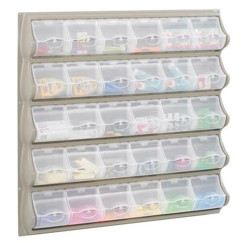 30-Bin Wall Mounted Storage Organizer - Black Frame