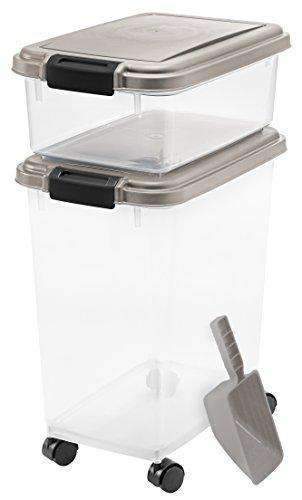 3- Piece Airtight Pet Food Storage Container Combo, Chrome