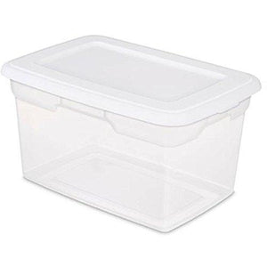 20 Quart Stackable Sterilite Storage Bins, Clear Box With White Lid. Ideal For Closets, Kids Toys, Clothing, Pet Supplies Or Anything That Needs A Container