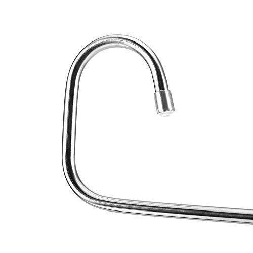 New ziidoo new s type pants hangers stainless steel closet hangers upgrade non slip design hangers closet space saver for jeans trousers scarf tie 6 piece