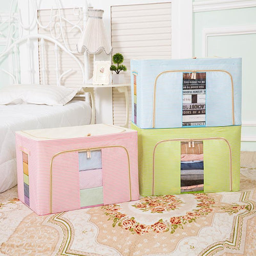 Durable Strong Oxford Storage Box Steel Structure Double Opennings