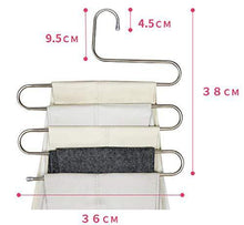 Load image into Gallery viewer, Best seller  lef 3 pack s type stainless steel hangers for space consolidation scarfs closet storage organizer for pants jeans ties belts towels