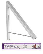 Load image into Gallery viewer, Save on stock your home folding clothes hanger wall mounted retractable clothes drying rack laundry room closet storage organization aluminum easy installation silver