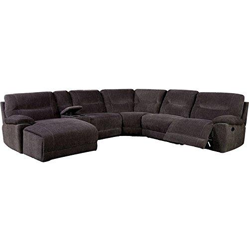 Furniture of America Dantes Reclining Sectional in Gray