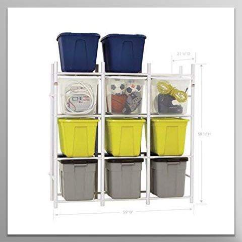 DFAE2MBW-12TC 12 Compact Shelving System for Storing Plastic Bins, Totes and tubs.