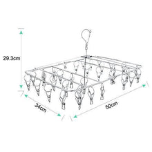 Load image into Gallery viewer, Cheap rosefray laundry clothesline hanging rack for drying sturdy 34 clips collapsible clothes drying rack great to hang in a closet on a shower rod and outside on a patio or deck