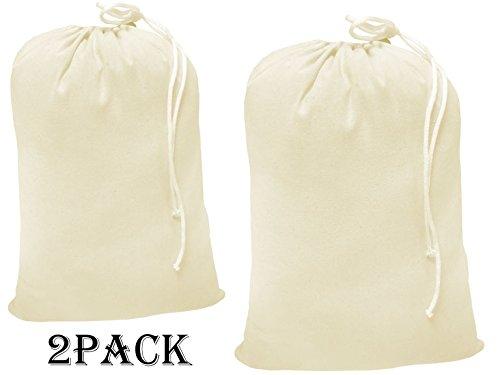 100% Cotton Extra-Large Laundry Bag 24 Inches By 36 Inches In Natural Color By Linen Clubs - Lightweight And Durable, Gives You A Long-Term Solution To Your Laundry Carrying Needs