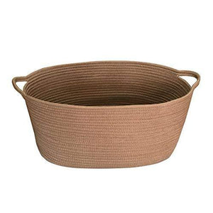 19.68 X13.78 X8.66  Cotton Rope Woven Storage Baskets Bins With Handles Laundry Clothes Hamper Toys Nursery Room Organizer(Dark Coffee)