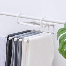 Load image into Gallery viewer, Best seller  isue set of 2pcs 5 in 1 portable stainless steel clothes pants hangers closet storage organizer for pants jeans hanging 13 38 x 7 2in