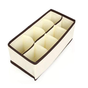 Buy now yds 4 pcs collapsible beige fabric storage boxes foldable drawer dresser closet dividers organizer for underwear bra socks lingerie clothing cosmetic