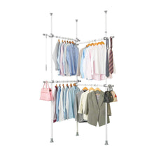 Load image into Gallery viewer, Top rated garment racks adjustable closet organizer with 440lb load heavy duty hang clothes rack for storage and display 55 x 97 expands to 102 x 119