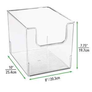 Purchase mdesign plastic open front bathroom storage organizer basket bin for cabinets shelves countertops bedroom kitchen laundry room closet garage 8 wide 4 pack clear