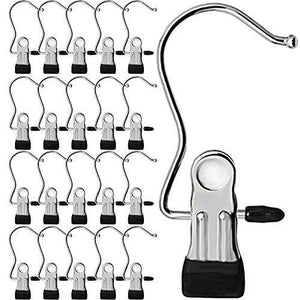 Latest yclove 20 pack laundry hook boot clips hanger clips hold hanging clothes pins hooks portable stainless steel home travel hangers clips heavy duty closet organizer hangers pants shoes towel socks hats
