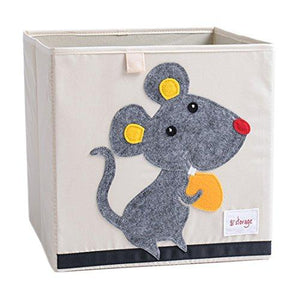 DODYMPS Foldable Animal Canvas Storage Toy Box/Bin/Cube/Chest/Basket/Organizer For Kids, 13 inch (Mouse)