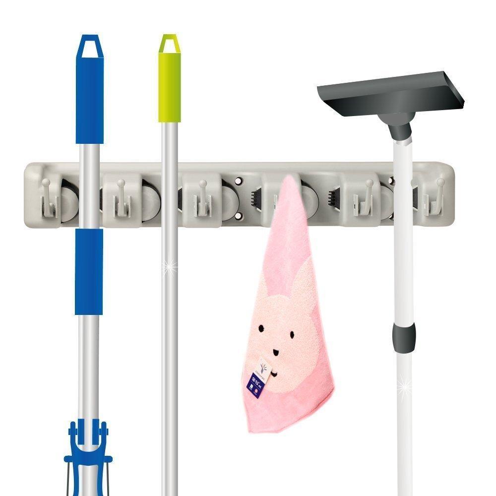 Online shopping robust deer mop and broom holder wall mounted garden tool storage tool rack storage organization for your home closet garage and shed 5p