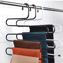 Load image into Gallery viewer, Latest hunger metal multi fonction s shape clothes closet hangers clothing organizer black