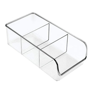 Buy mdesign divided plastic home office desk drawer organizer storage bin for cabinets closets drawers desktops tables workspaces holds pens pencils erasers markers 3 sections 4 pack clear