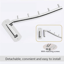 Load image into Gallery viewer, Purchase mulyeeh folding wall mounted clothes rack coat hanger stainless steel clothes hook with swing arm clothing hanging system closet storage organizer
