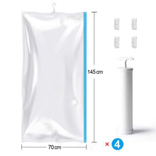 Load image into Gallery viewer, Discover the mrs bag hanging vacuum storage bags 4 jumbo57x27 6 space saver bag dress cover with hook for coats jackets clothes closet storage hand pump included