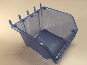 Slatbox® Plastic Slatwall Storage Bins, Hobibox ''Small'' 10Pk, Translucent Blue