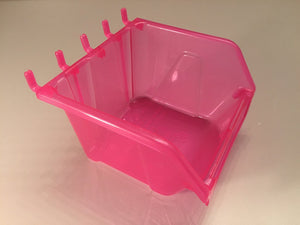 Slatbox® Plastic Slatwall Storage Bins, Hobibox ''Small'' 10Pk, Translucent Pink