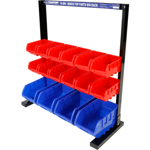 Tradequip Parts Storage Bin Rack 16 Bin 6051