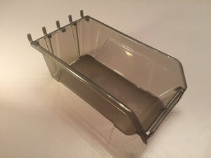 Slatbox® Plastic Slatwall Storage Bins, Hobibox ''Long'' 10Pk, Translucent Black