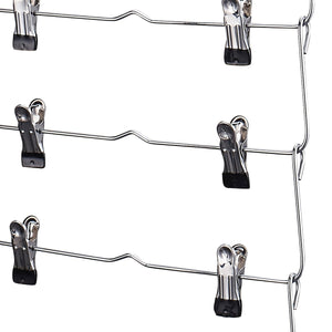 Kitchen doiown 6 tier skirt hangers pants hangers closet organizer stainless steel fold up space saving hangers 4 pieces