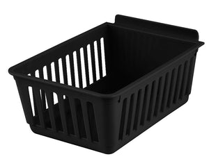 Slatbox® Plastic Slatwall Storage Bins, Cratebox ''Long'', Black 8.5x5.75x3.37