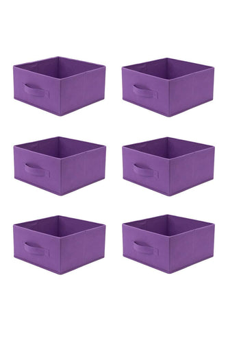 6 PCs New Home Storage Bins Organizer Fabric Boxes Shelf Basket Drawer Container (Rust Red)