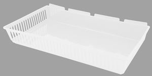 Plastic Slatwall Storage Bins, Cratebox ''Jumbo'', White 5.87x5.62x2.87