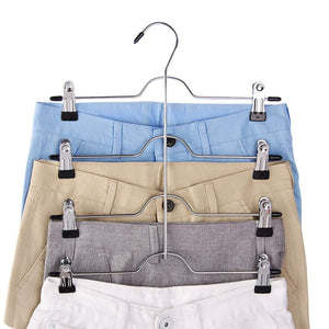 Online shopping tosnail 4 pack 4 tier trouser skirt hanger non slip black vinyl clips great space saver your closet