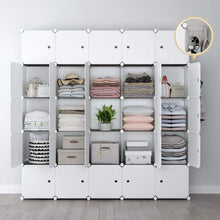 Load image into Gallery viewer, Try yozo modular closet portable wardrobe for teens kids chest drawer ployresin clothes storage organizer cube shelving unit multifunction toy cabinet bookshelf diy furniture white 25 cubes