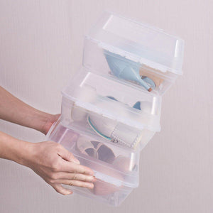 Shop for baoyouni clear shoe box closet corner storage case holder dust proof breathable organizer saving space stackable with lid for flats athletic shoes sandals heels sneakers pack of 5
