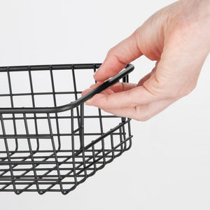 Amazon mdesign household wire drawer organizer tray storage organizer bin basket built in handles for kitchen cabinets drawers pantry closet bedroom bathroom 16 x 6 x 3 4 pack matte black
