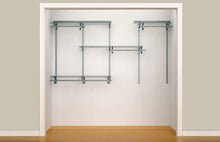 Load image into Gallery viewer, Selection closetmaid 78809 shelftrack 5ft to 8ft adjustable closet organizer kit satin chrome