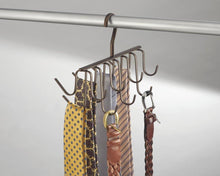 Load image into Gallery viewer, Amazon interdesign axis closet storage organizer rack for ties belts large bronze
