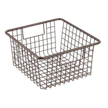 Load image into Gallery viewer, Select nice mdesign farmhouse decor metal wire storage organizer bin basket with handles for bathroom cabinets shelves closets bedrooms laundry room garage 10 25 x 9 25 x 5 25 4 pack bronze