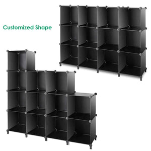 Buy tomcare cube storage 12 cube bookshelf closet organizer storage shelves shelf cubes organizer plastic book shelf bookcase diy square closet cabinet shelves for bedroom office living room black