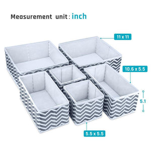 Order now storage bins ispecle foldable cloth storage cubes drawer organizer closet underwear box storage baskets containers drawer dividers for bras socks scarves cosmetics set of 6 grey chevron pattern