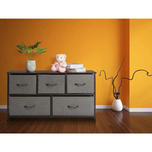 Load image into Gallery viewer, New marble field 3 tier dresser drawer nightstands storage organizer dresser tower with 5 easy pull drawers and metal frame for your bedroom nursery closet entryway grey 32 37x11 31x29 84