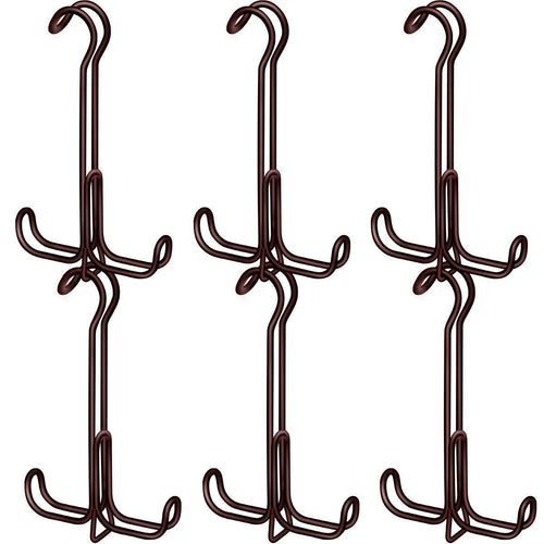 Shop tomcare metal purse organizer stackable purse hanger handbag organizer sturdy bag organizer purse holder rack hanging closet organizer for purses handbags backpacks bags totes 6 pack bronze