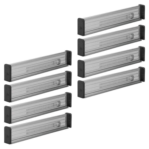 Save on mdesign adjustable expandable drawer organizer divider foam ends strong secure hold locks in place for bedroom bathroom closet office kitchen storage 2 5 inches high 8 pack smoke black