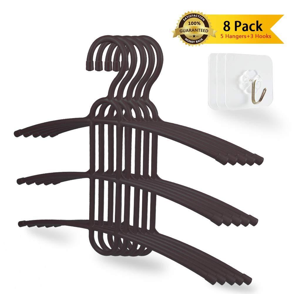 Try upra shirt hangers space saving plastic 5 pack durable multi functional non slip clothes hangers closet organizers for coats jackets pants dress scarf dorm room apartment essentials