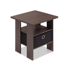 Load image into Gallery viewer, Furinno End Table Nightstand 11157DBR/BK