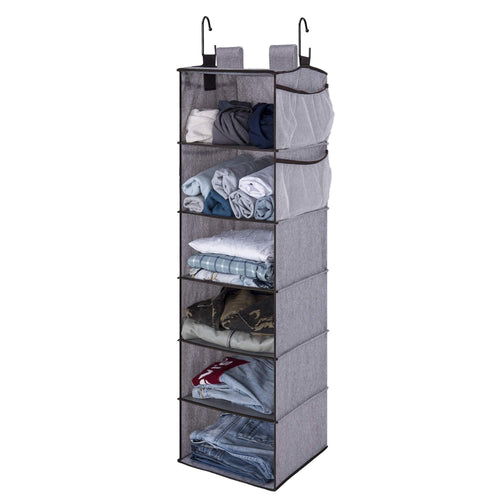 Great storageworks hanging closet organizer 6 shelf closet organizer 2 ways dorm closet organizers and storage sweater organizer for closet gray 12x12x42 inches