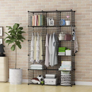 Latest george danis wire storage cubes metal shelving unit portable closet wardrobe organizer multi use rack modular cubbies black 14 inches depth 3x5 tiers